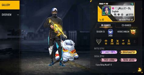 Miss Diya’s (BlackPink Gaming) Free Fire ID stats, K/D ratio, rank ...