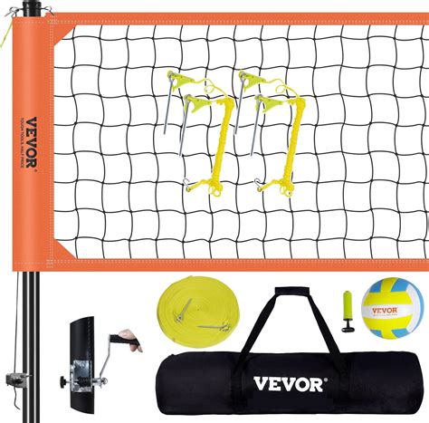 VEVOR Outdoor Portable Volleyball Net System, Adjustable Height ...