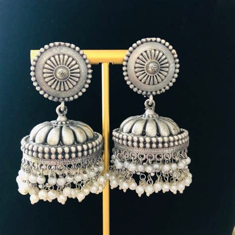 Buy Oxidised Jhumka Earrings Online In India - Etsy India
