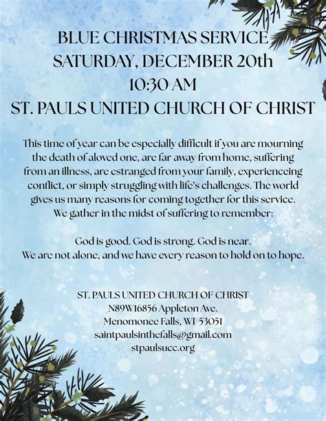 Blue Christmas Worship Service, N89W16856 Appleton Ave, Menomonee Falls ...