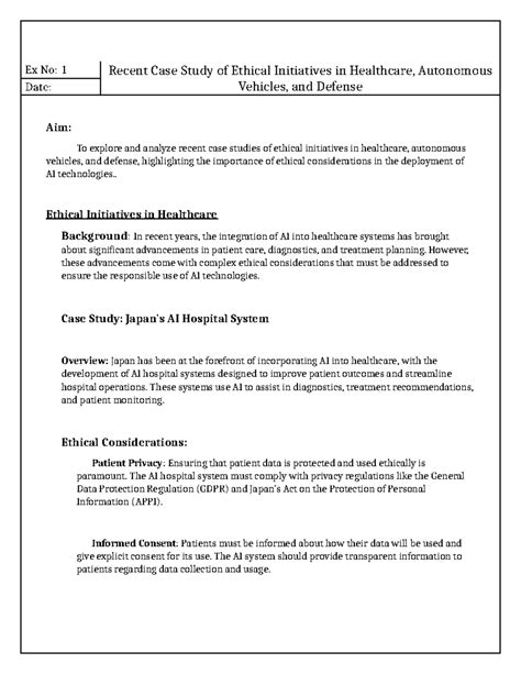 Ethics and AI (CS101) Lab Notes: Case Studies in Healthcare & Vehicles ...