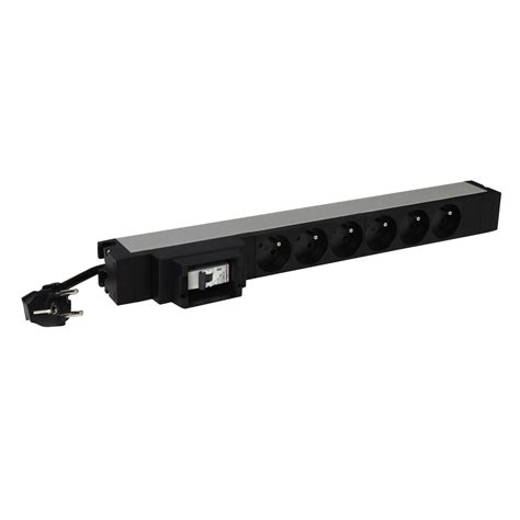 PDU 19 inches 1U 6 x 2P+E french standard with 3m power supply cord and equipped with a MCB 1P ...