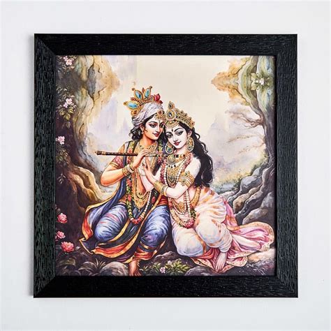 Buy Aura MDF Divine Radha Krishna Picture Frame - 32x32cm from Home ...