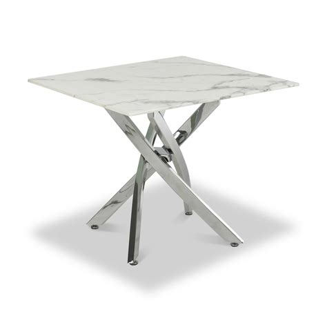 Melody Marble Effect Side Table 2 Colours | Chrome or Gold | Roseland