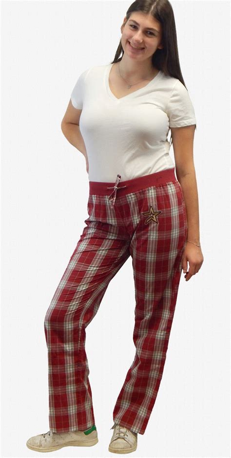 Houston Lightweight Adult Women Red Plaid Pajama Lounge Sleep Pants ...