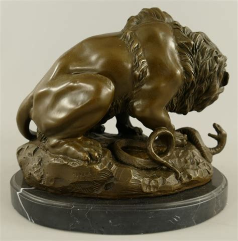 Casa Padrino Luxus Bronze Deko Skulptur Löwe und Schlange Bronze ...