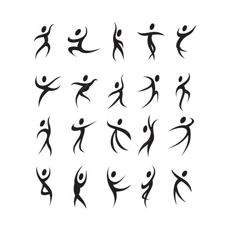 Premium Vector | Set of abstract people dancing icon logo template ...