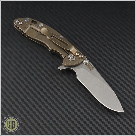 Rick Hinderer Dark Green XM-18 - 3.0" Slicer Flipper Knife (3in Working Finish Plain S35-VN) RH ...