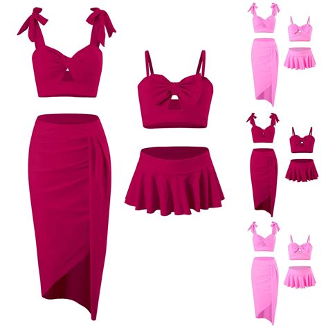 WREESH Mommy and Me Swimsuits for Girls Two Piece Swim Skirt Set ...