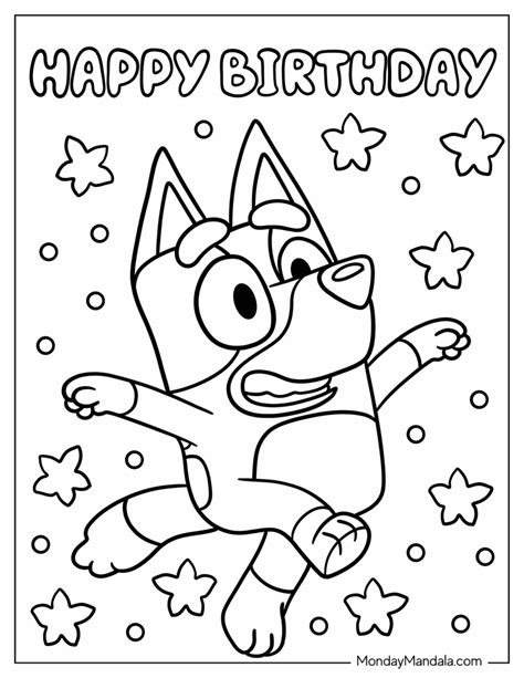 Bluey Coloring Pages Birthday