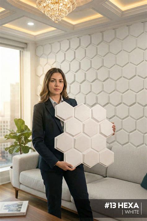 #13 Hexa - Hexagon 3D PVC Wall Panels (Without Mirror) - 3 colors ...