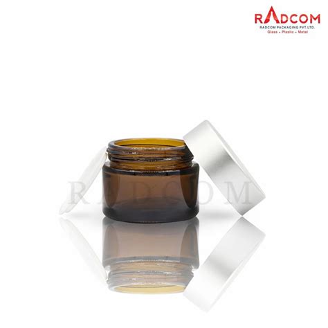 Coloured , Amber & Clear Glass Jars For Cosmetics - Clear Frosted Glass ...