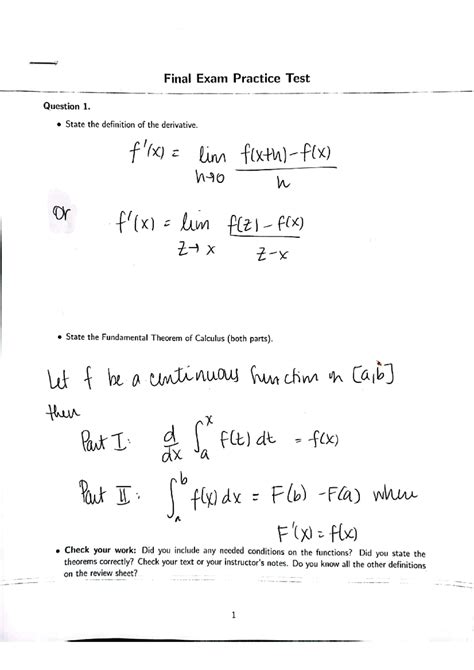 Calc 1 final exam practice test - MAC2282 - Studocu