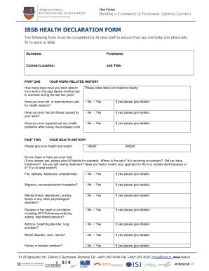 Health Declaration Form - Fill and Sign Printable Template Online