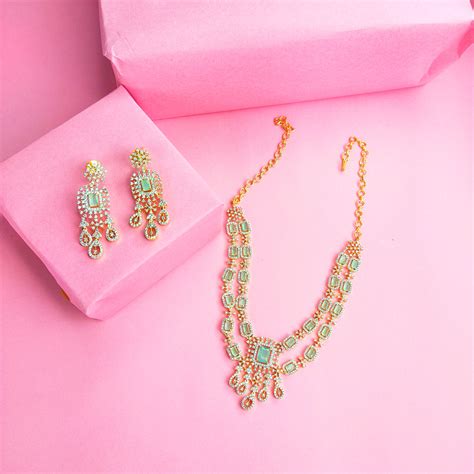 Pleasing American Diamond Necklace Set By Asp Fashion Jewellery – 𝗔𝘀𝗽 ...