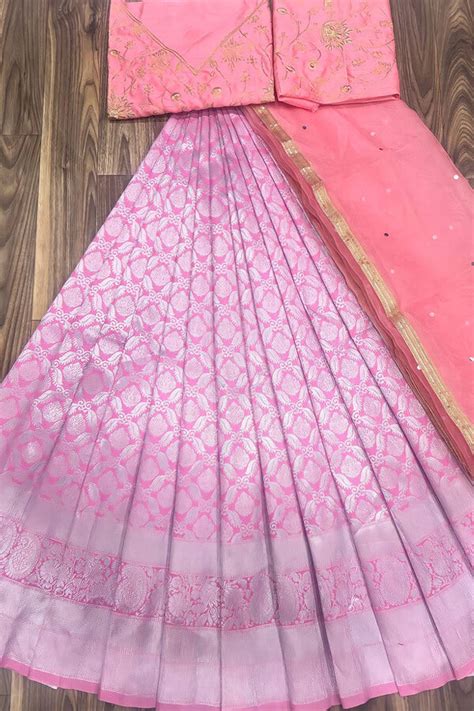Modern Kerala Kasavu Half Saree For Girls