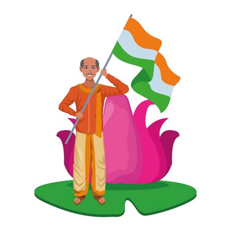 Personagem de desenho animado de avatar homem indiano | Vetor Premium