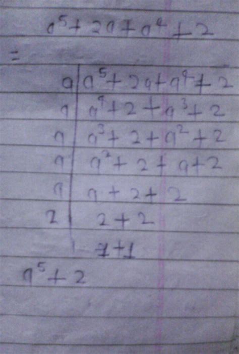 Please help me! Factor: a5+2a+a4+2 - Brainly.in