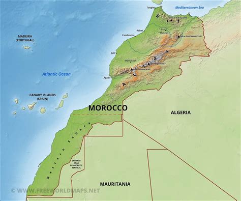 Detailed Political Map Of Morocco - Ezilon Maps