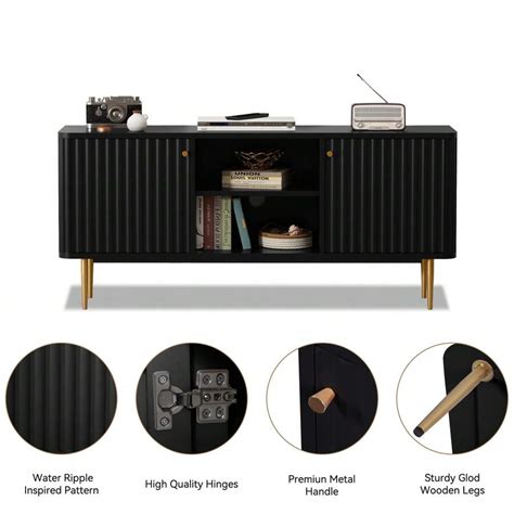 HLR-White TV Stand With Storage, Modern Entertainment Center With ...