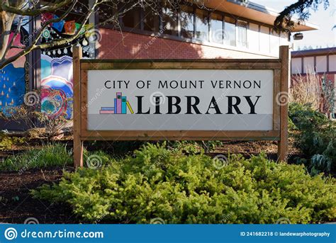Sign for the City of Mount Vernon Library in Washington State Editorial ...