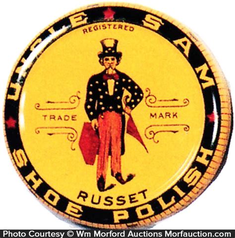 Uncle Sam Shoe Polish Tin • Antique Advertising
