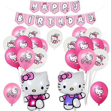 Buy Hello Kitty Birthday Party Decorations Balloons Happy Birthday ...