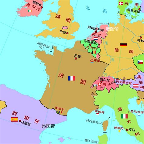 歐洲主要國家地圖 2016年版