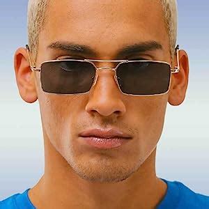 MOED Karan Aujla Mens Classic Retro Frame Vintage Narrow Rectangular ...