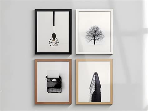 Buy A1 A2 A3 A4 A5 Black Photo Frame White Picture Frame Handmade Wall ...