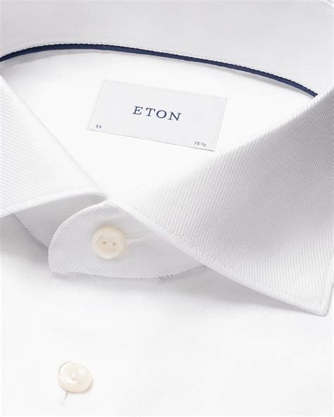 White Melange Semi Solid Fine Twill Shirt - Eton