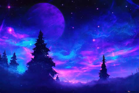 Beautiful night sky scenery 4K wallpaper download