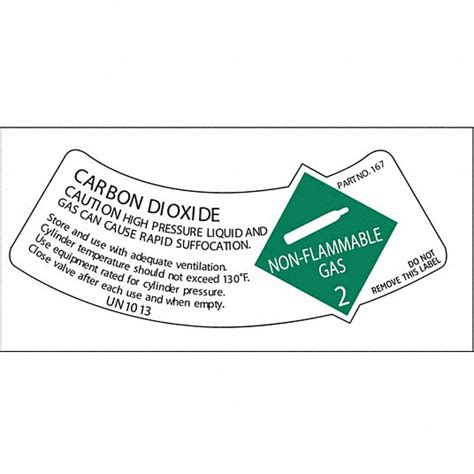2 1/4 in x 6 in Nominal Sign Size, Not Retroreflective, Gas Cylinder ...