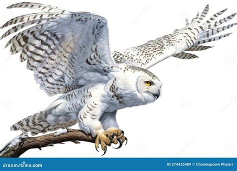 Top 20 Snowy Owl Action, Watercolor Predator Animals Wildlife. Stock Illustration - Illustration ...