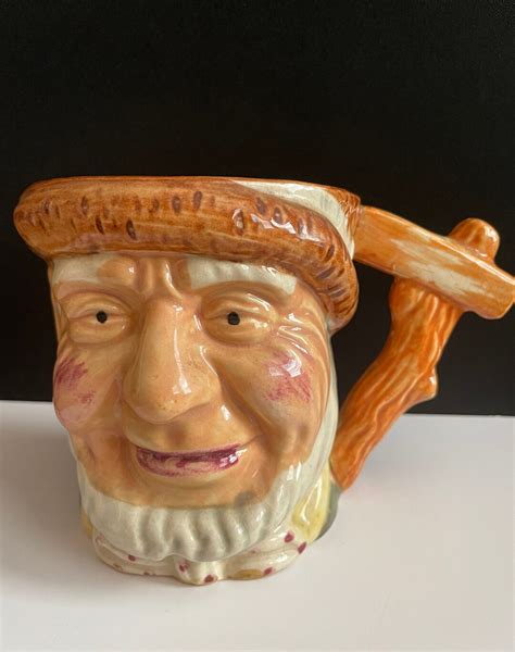 Buy Vintage Toby Mug Style Old Bearded Man Face Mug Wood Stick Handle ...