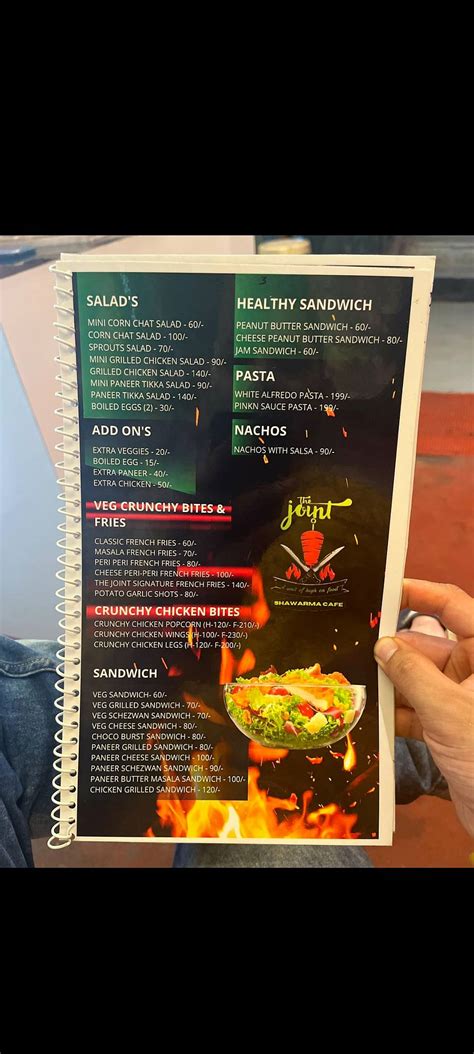 Menu at The Joint Shawarma cafe, Chandrapur