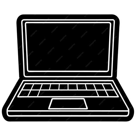 Black and white laptop icon | Premium Vector