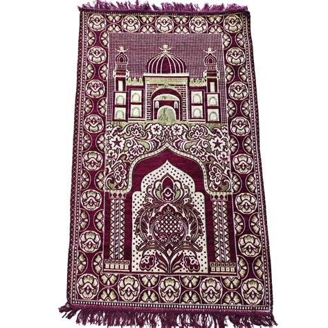 Buy Raas Dark Red Islamic Prayer Rug with Prayer Beads Turkish Janamaz ...