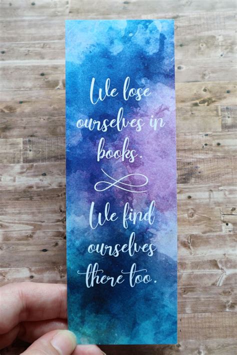 Watercolor Bookmarks Printable, Bookish Bookmarks Book Quote, Literary ...