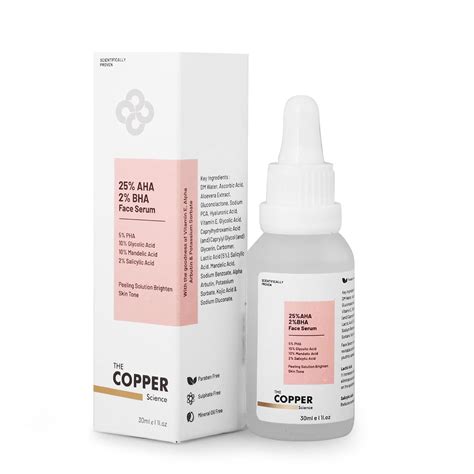 THE COPPER SCIENCE 25% AHA-Glycolic, 2% BHA-Salicylic, 5% PHA Exfoliate ...