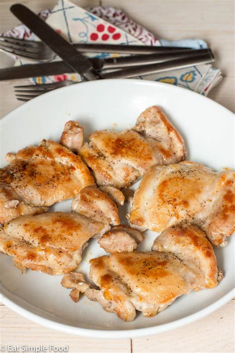 Easy Pan Fried Boneless Chicken Thighs Recipe and Video - Eat Simple Food