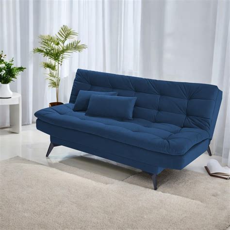 Casaliving Draxy 3 Seater Sofa Cum Bed for Living Room (Blue Colour) P