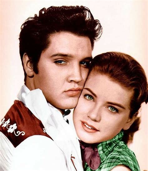 Elvis' 2nd film LOVING YOU in 1957 with co-star Dolores Hart (colored ...