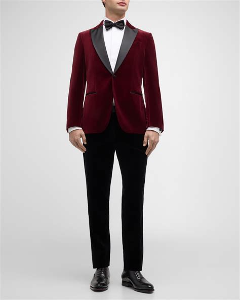 BOSS Men's Velvet Tuxedo Pants | Neiman Marcus