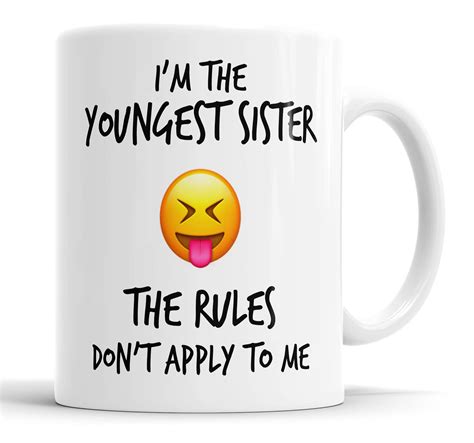 Buy Youngest Oldest Child Sister Brother Rules Emoji Funny Coffee Mugs ...