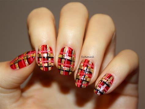 Red Tartan/Plaid Nails