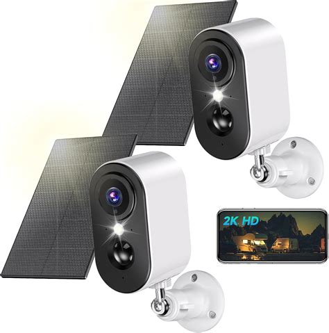Amazon.com : LIWAN Solar Security Cameras Wireless Outdoor (2 Pack), 2K ...