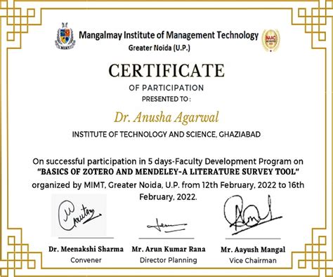 Management faculty members attended five days FDP Program on “BASICS OF ...