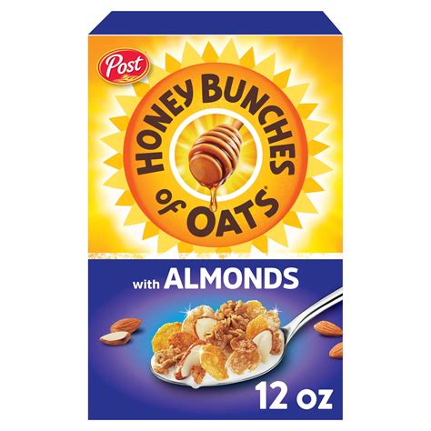 Post Honey Bunches of Oats with Almonds Breakfast Cereal, 12 OZ Box ...