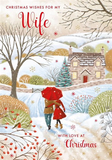 WIFE 'Winter Walk' Christmas Card : Amazon.co.uk: Stationery & Office ...